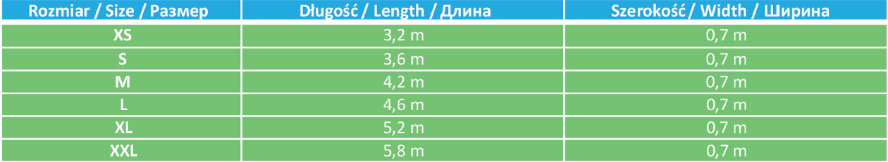 wymiary chust do noszenia